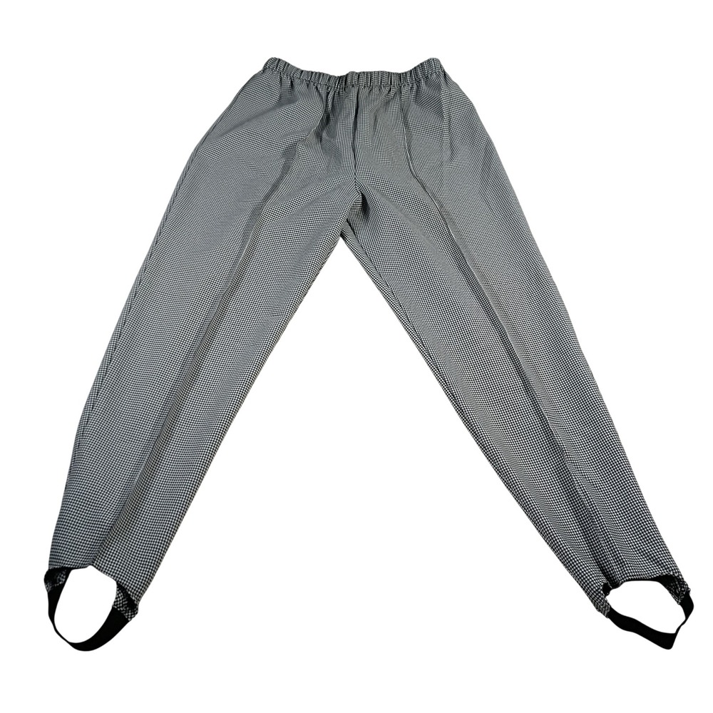 Wentworth Stirrup Pants Women 12 Black White Houndstooth Vintage 80s